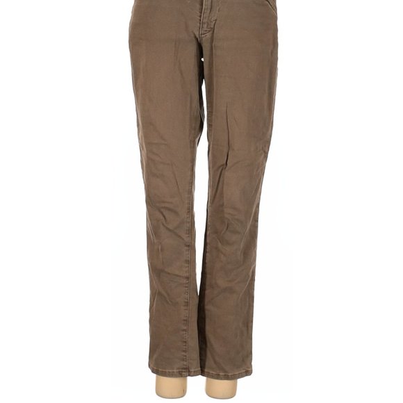 MiH Jeans Brown Green Straight Leg Cut Mid Rise Waist Size 25 #166 - Picture 2 of 4